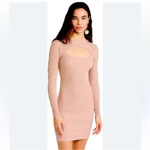 Fitted knit dress with front slit size M